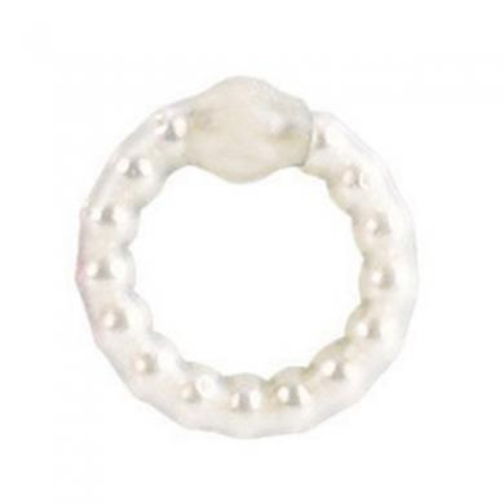 Pearl Beaded Prolong Penis Ring - White