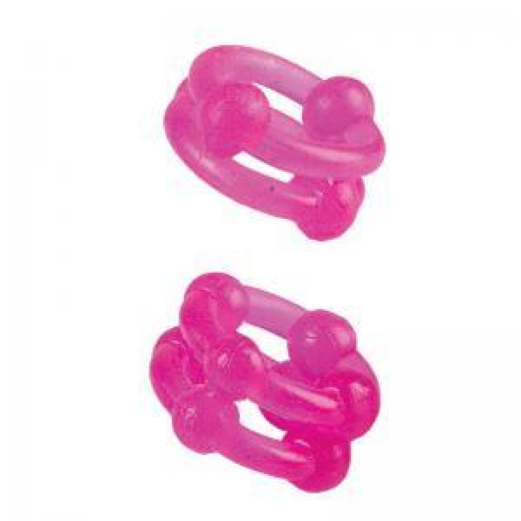 Island Double Stacker Rings: Vibrant Pink