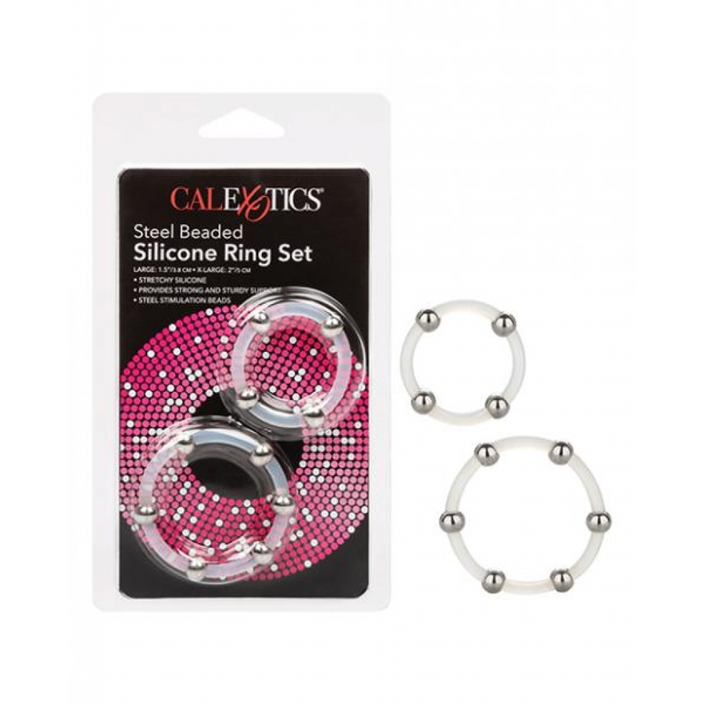 Steel Beaded Silicone Ring Set for Enhanced Stamina