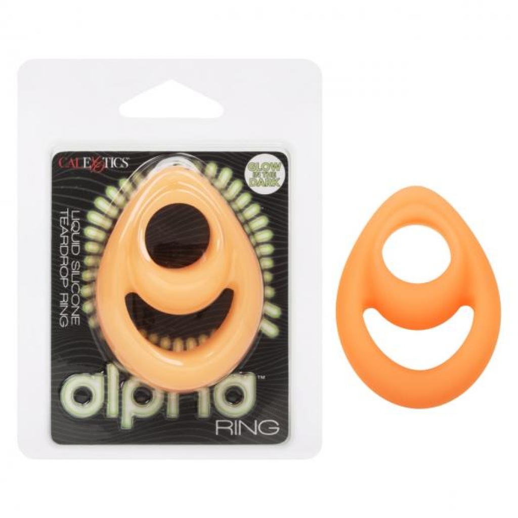 Alpha Liquid Silicone Teardrop Ring - Glow in the Dark