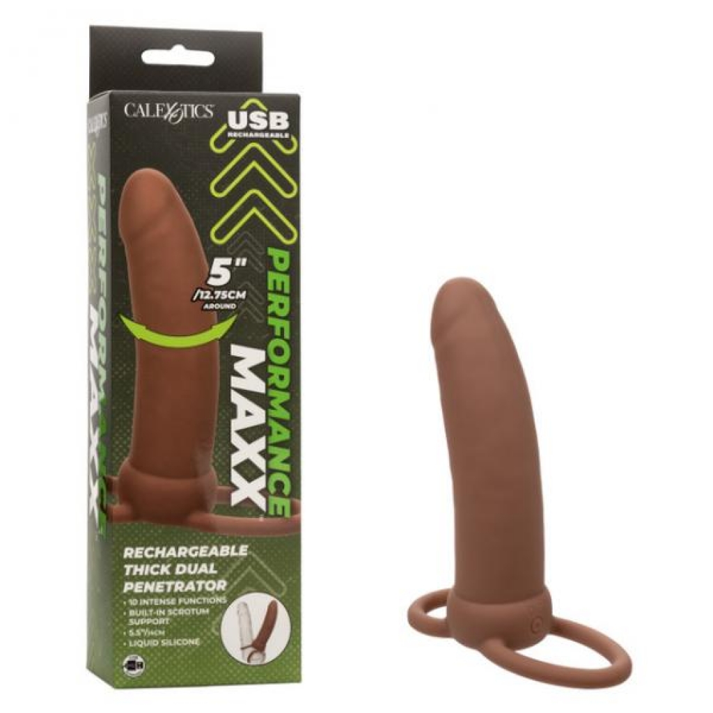 Performance Maxx Thick Dual Penetrator in Brown - Explore New Heights of Pleasure