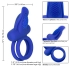 Silicone Rechargeable Dual Pleaser Enhancer - Vibrating Penis Ring