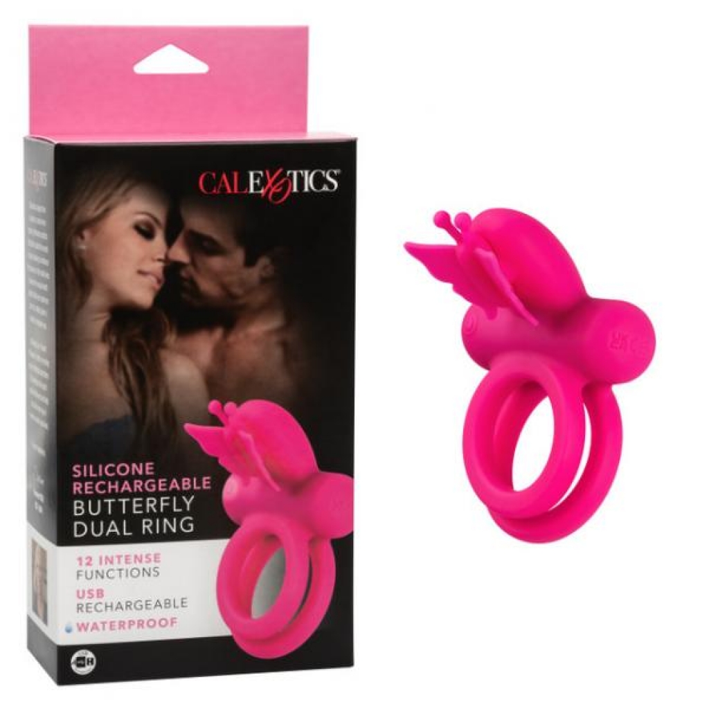 Silicone Rechargeable Butterfly Dual Ring for Couples