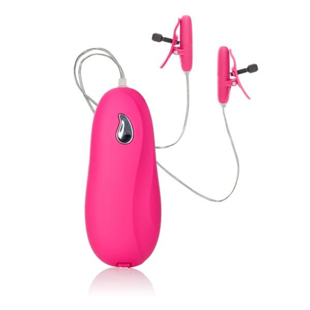 Vibrating Heated Nipple Clamps - Pink