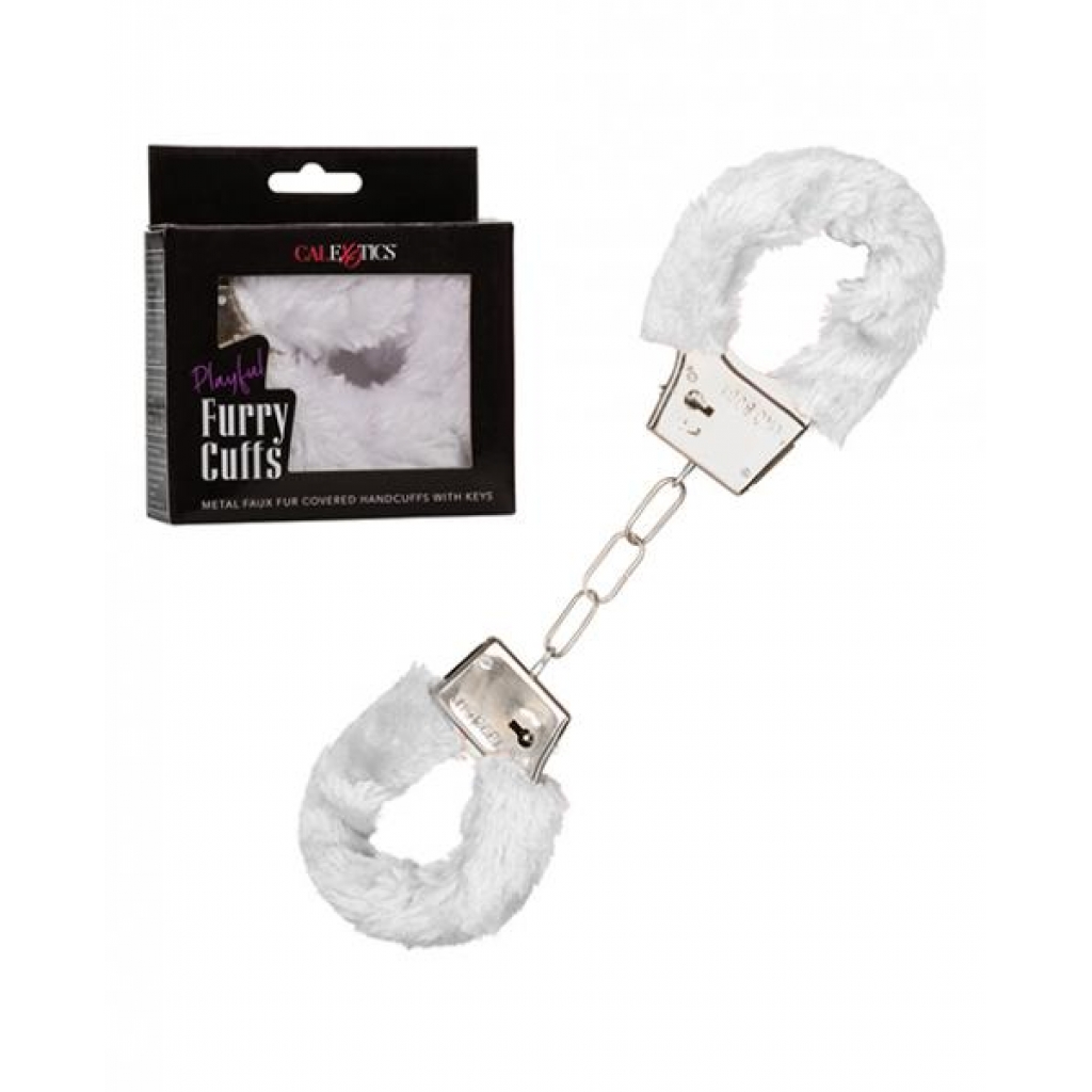 Playful Furry Cuffs White