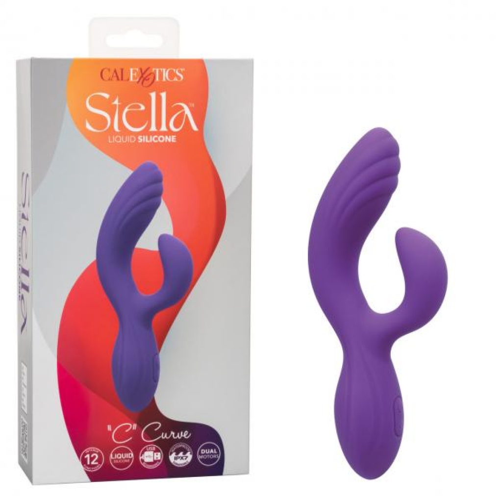 Stella Liquid Silicone C Curve Rabbit Style Vibrator