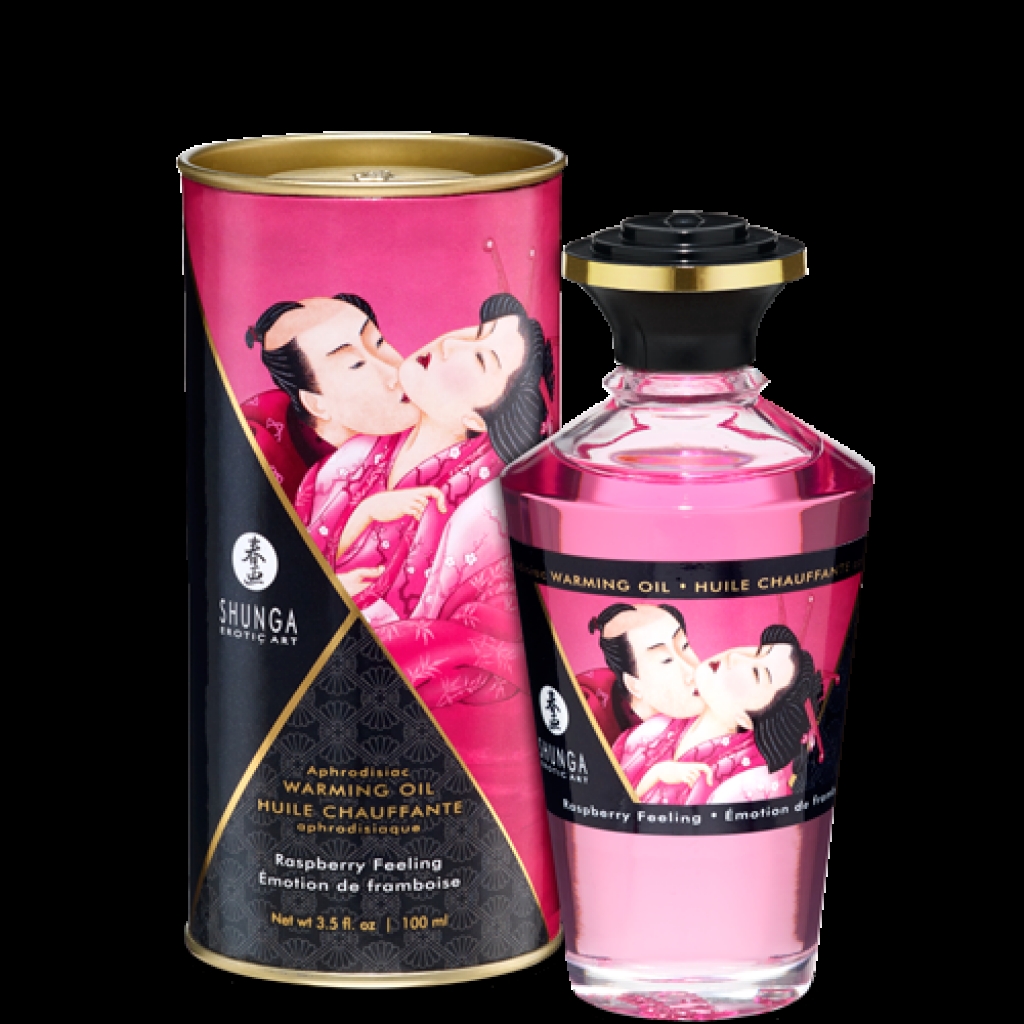 Shunga Warming Massage Oil - Raspberry