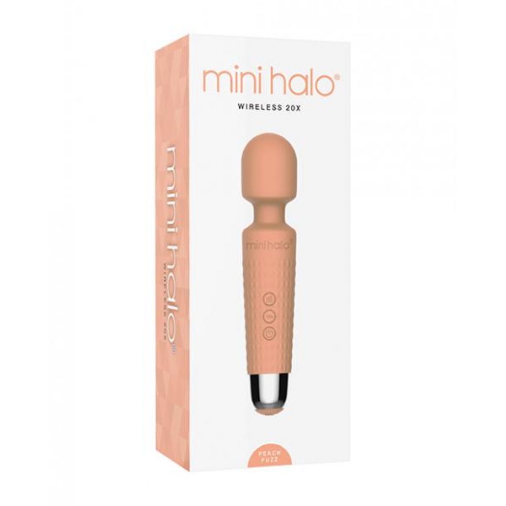 Shibari Mini Halo Rechargeable Wand Massager - Peach Fuzz