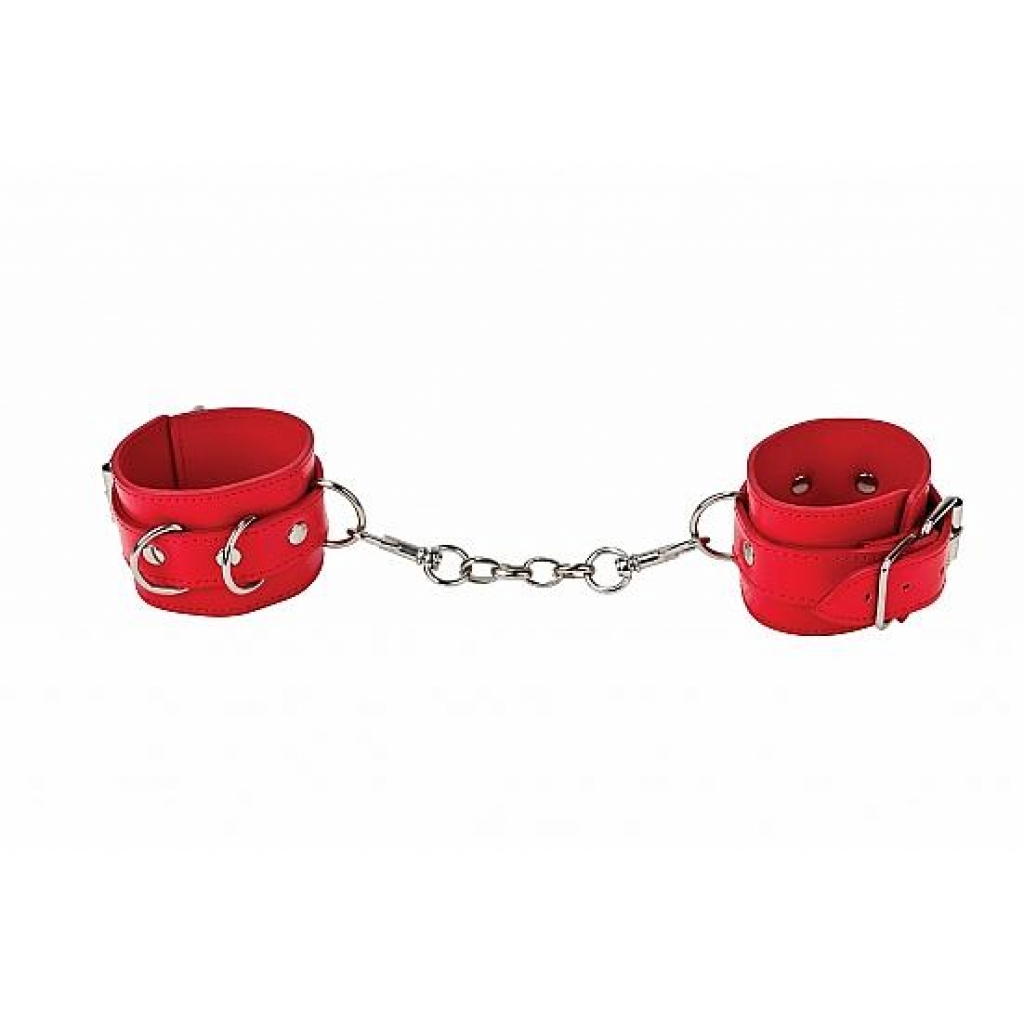 Ouch Leather Cuffs - Red