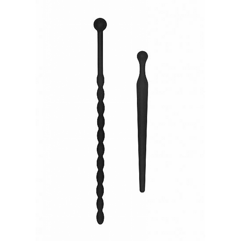 Silicone Beginners Plug Set - Urethral Sounding Black