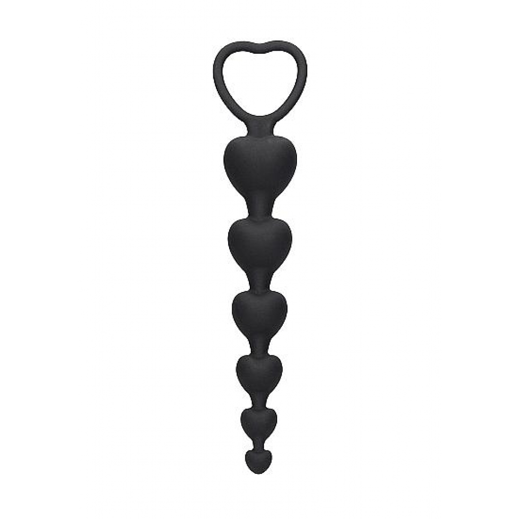 Anal Heart Beads Black