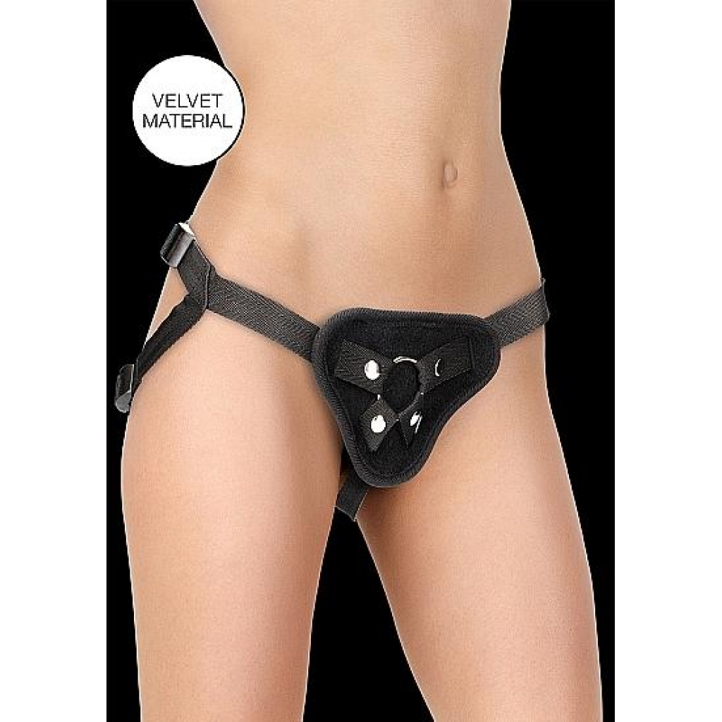 Velvet & Velcro Harness W/ O-ring Adjustable Black