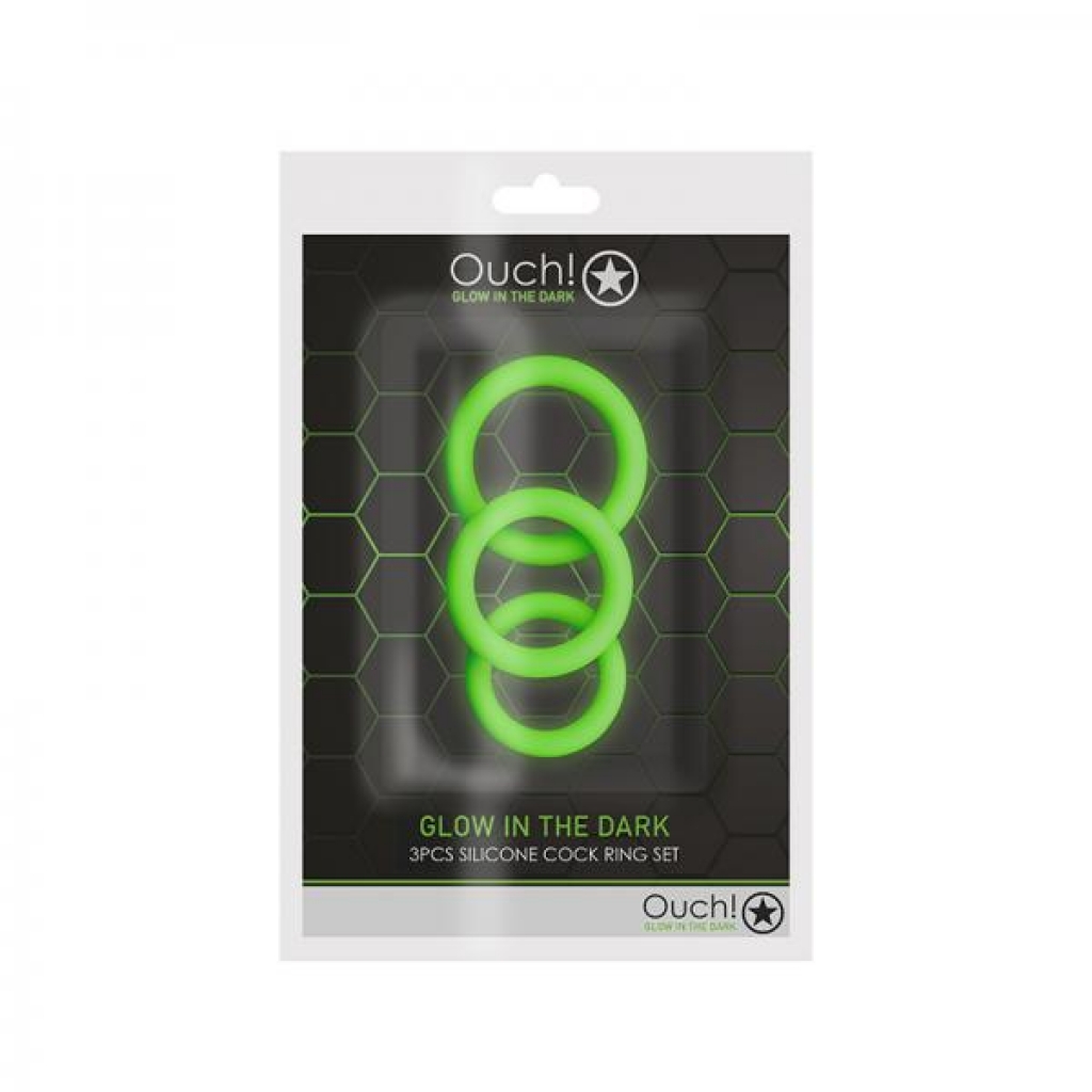 Glow 3-Piece Penis Ring Set - Glow In The Dark