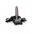 Ouch! Ribbed Hollow Strap-on with Balls - Gunmetal