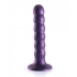 Ouch! Beaded Silicone G-Spot Dildo - 5 In Metallic Purple