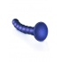 Beaded Silicone G-Spot Dildo - 6.5 Inches in Metallic Blue