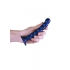 Beaded Silicone G-Spot Dildo - 6.5 Inches in Metallic Blue