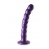 Ouch! Beaded Silicone G-spot Dildo - 6.5 In Metallic Purple