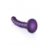 Ouch! Beaded Silicone G-spot Dildo - 6.5 In Metallic Purple