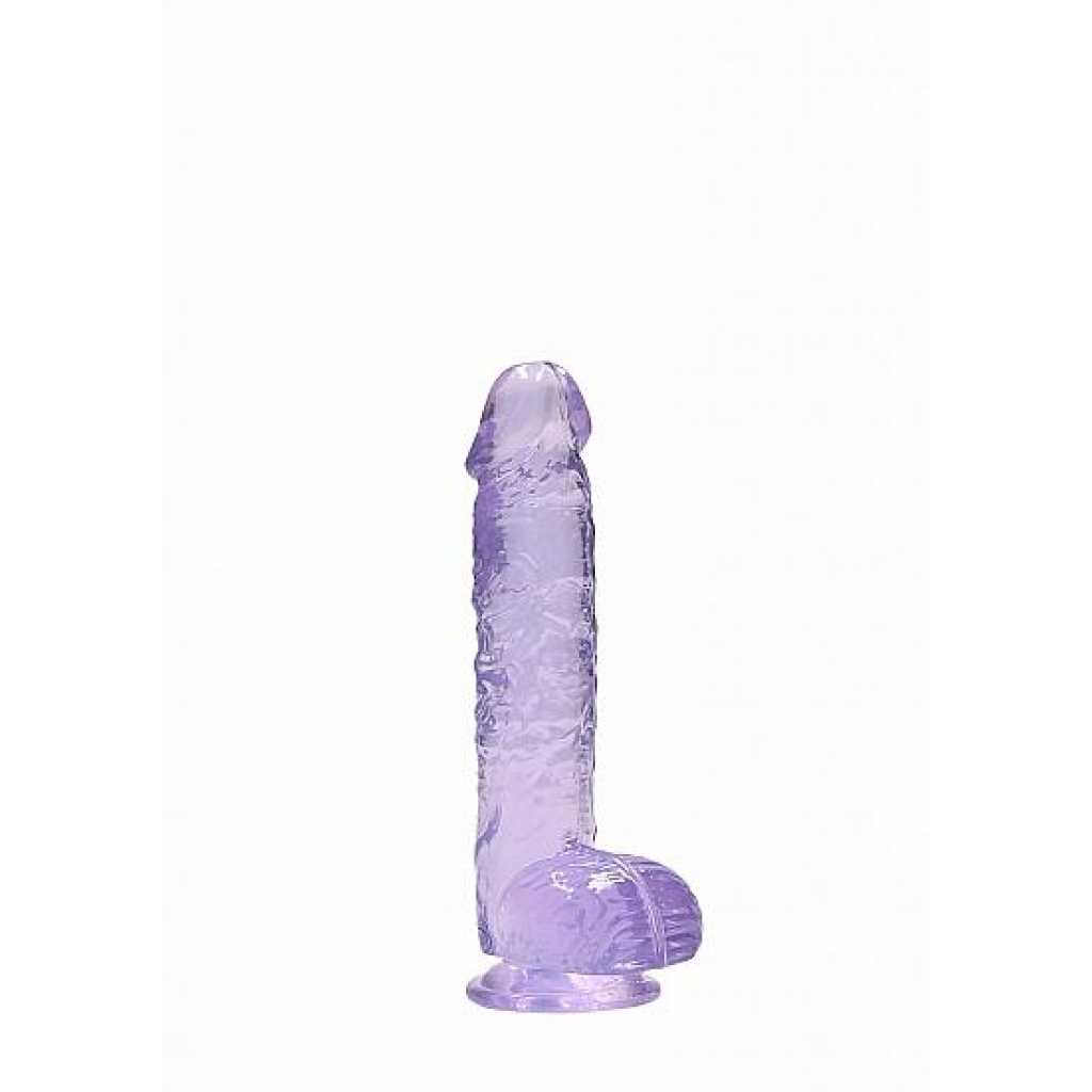 Realistic 6-Inch Real Penis Dildo with Balls - Purple