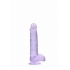 Realistic 6-Inch Real Penis Dildo with Balls - Purple