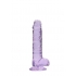 Real Penis 7-inch Realistic Dildo with Balls - Purple