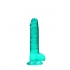 Realrock 7 Inch Realistic Dildo with Balls - Turquoise