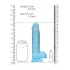 Realrock 8in Realistic Dildo With Balls - Blue