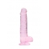 Real Penis 8 inch Realistic Dildo W/ Balls - Pink