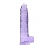 Real Penis 9in Realistic Dildo with Balls - Purple