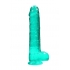 Realrock 9in Realistic Dildo with Balls - Turquoise