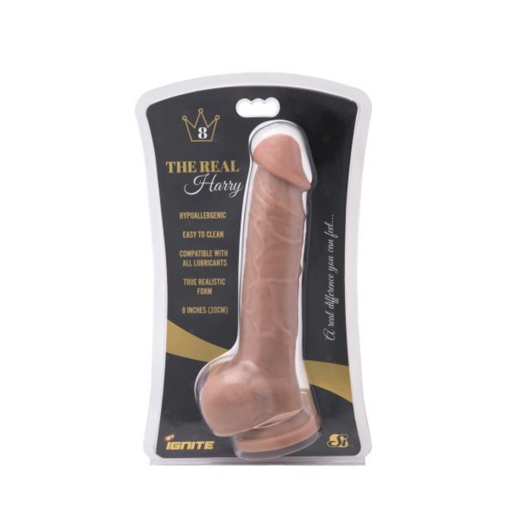 Real Harry 8 inches Caramel Tan Dildo - Realistic Form with Suction Cup