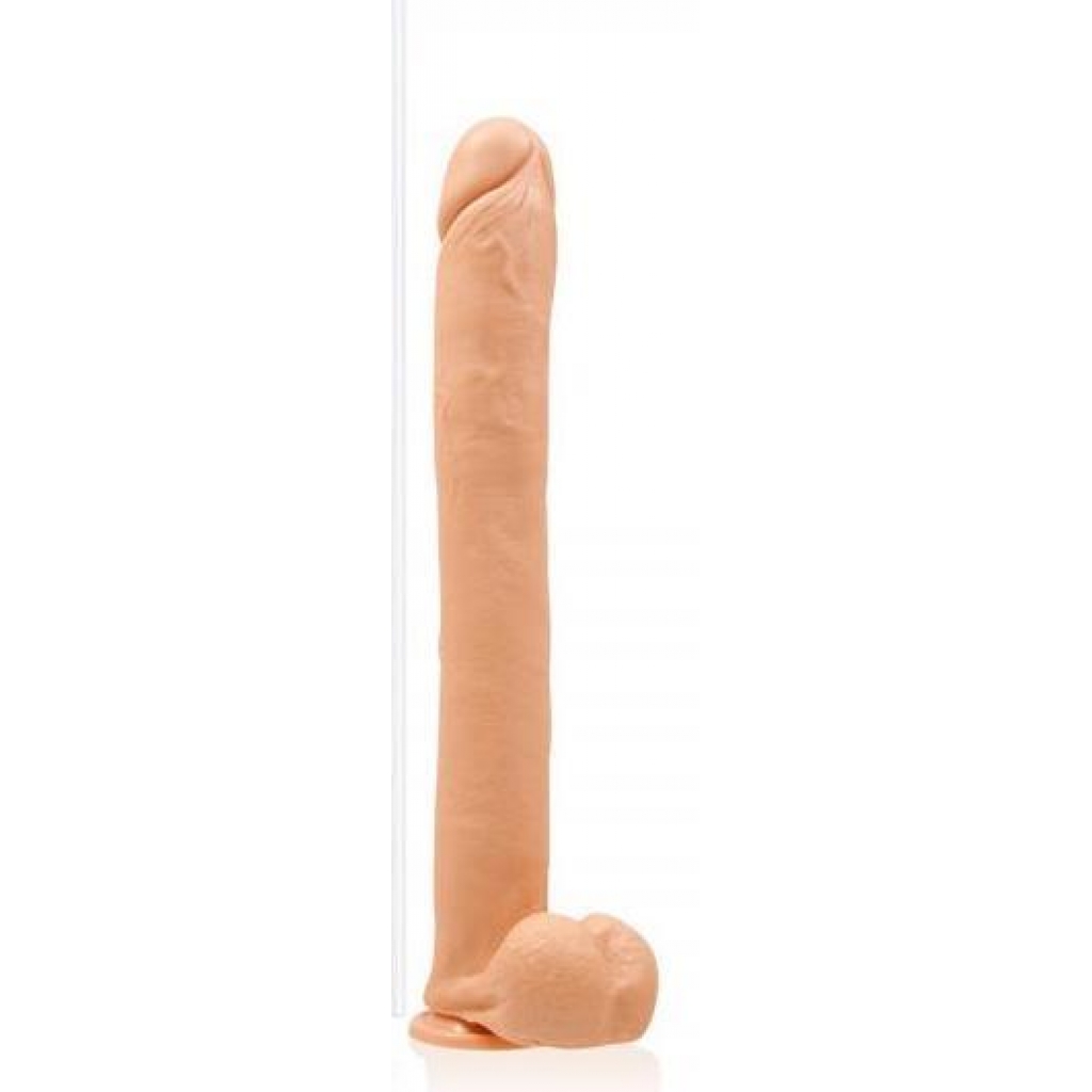 Si 16-Inch Exxtreme Dong with Suction Cup - Beige