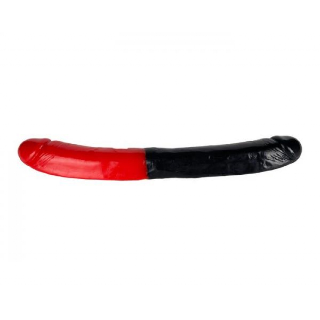 Man Magnet Double Dong - 16 inches, Black Red