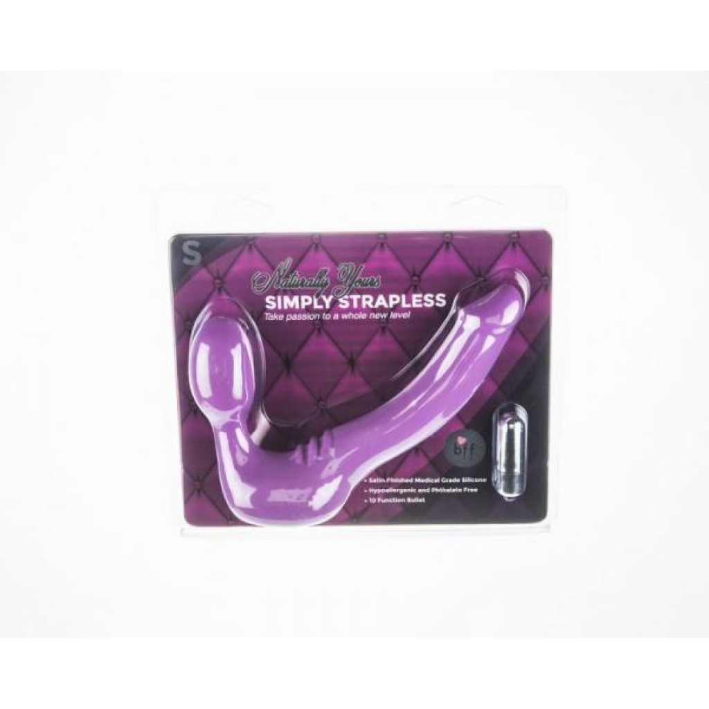 Simply Strapless Small Purple Silicone Vibrator