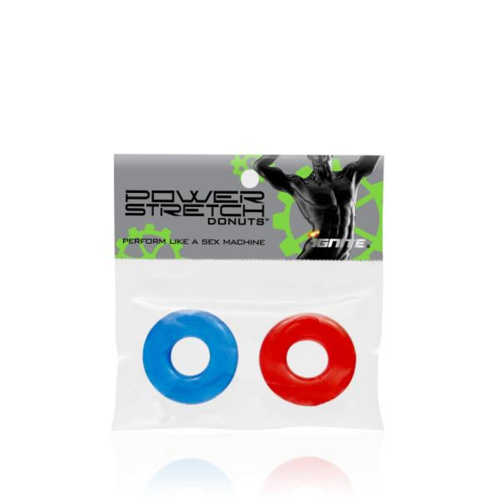 Power Stretch Donuts - 2 Pack Red/Blue Rings