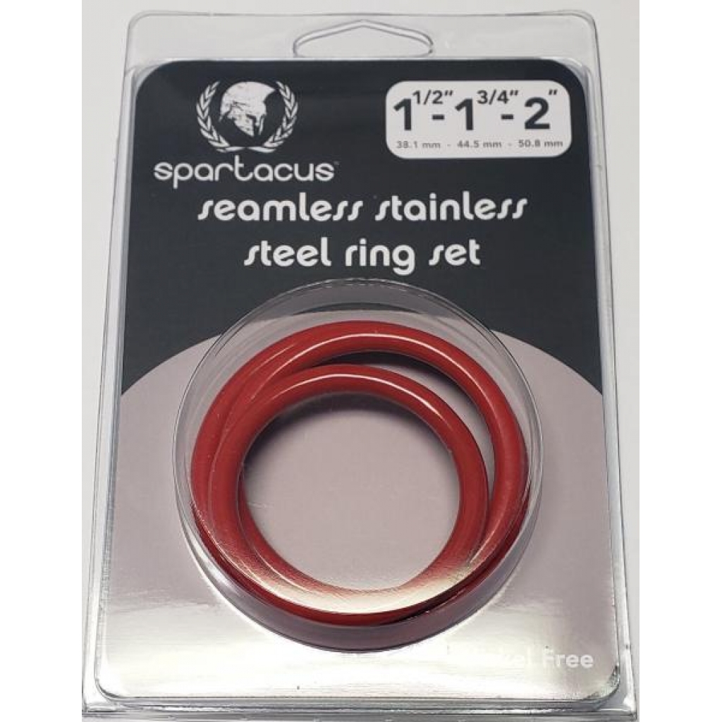 Red Stainless Steel C-ring Set - 1.5, 1.75, & 2 inches