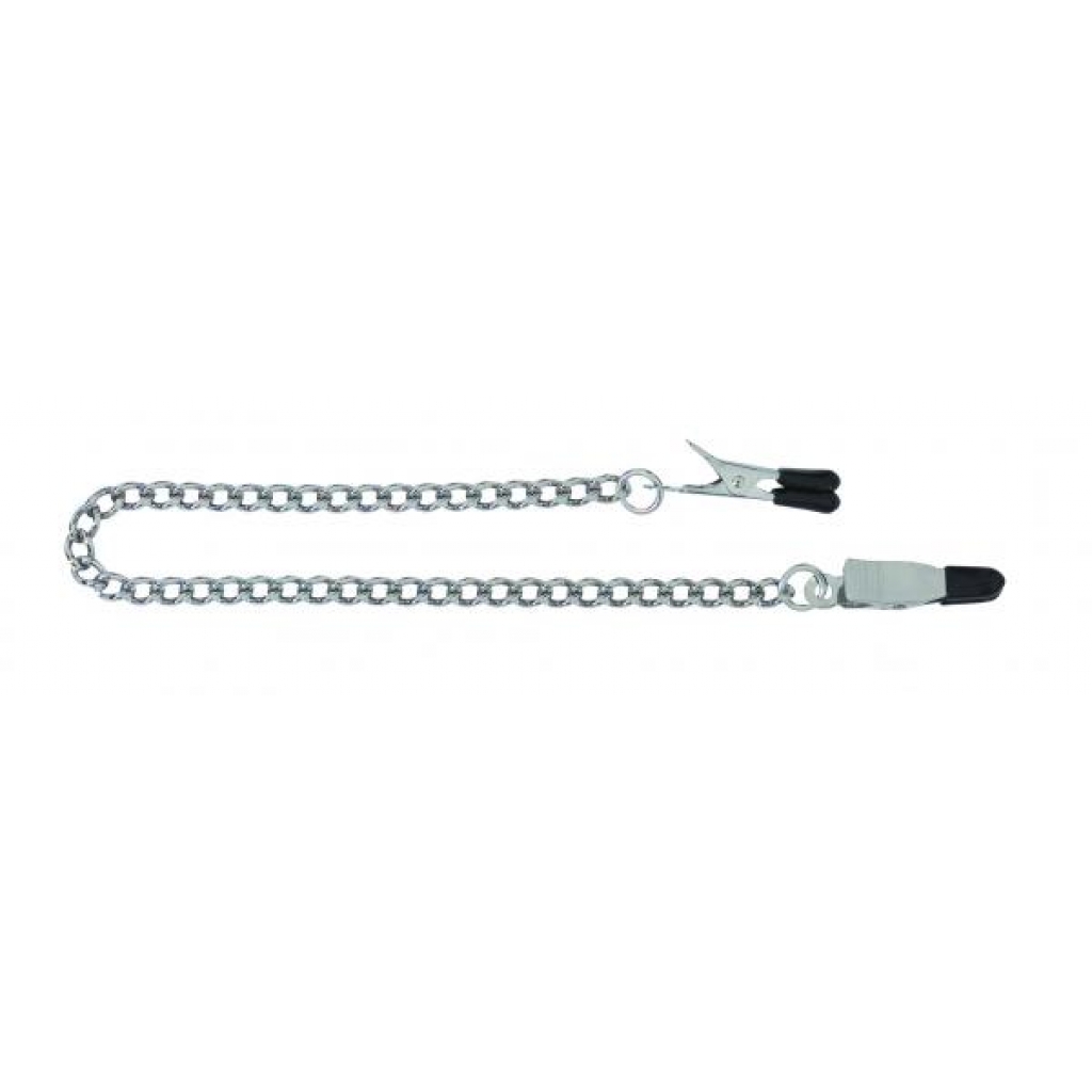 Endurance Tapered Tip Nipple Clamps with Link Chain - Silver