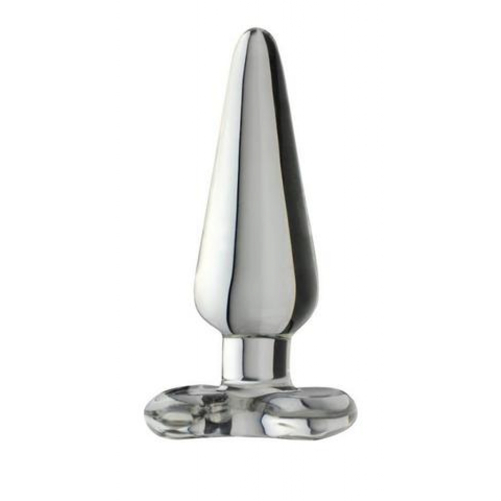 Spade Medium Glass Anal Plug - Clear