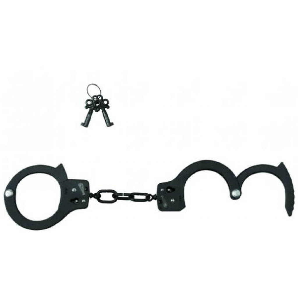 Single Lock Handcuffs - Black Coated Steel