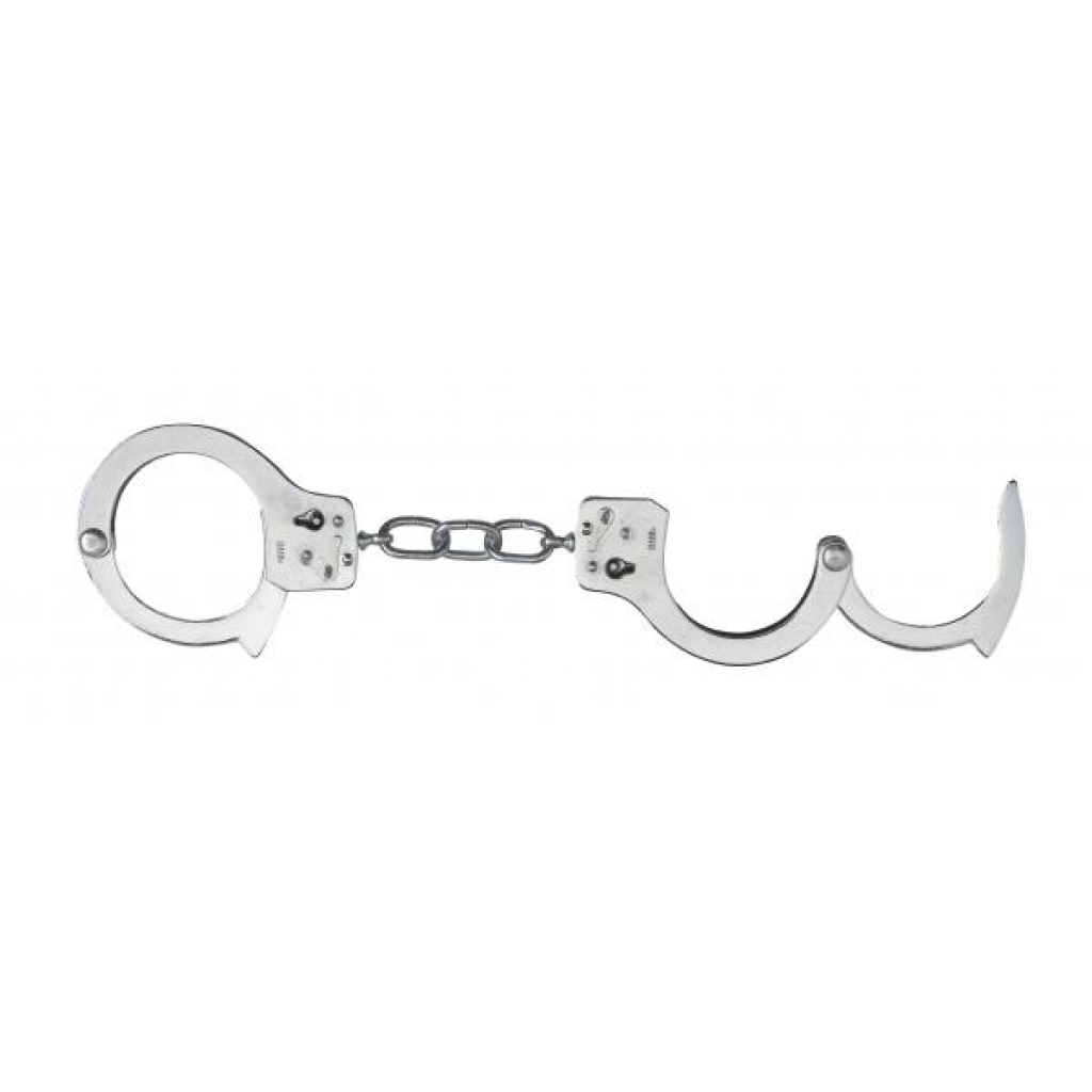 Nickel-Plated Steel Handcuffs with Single Lock - Silver