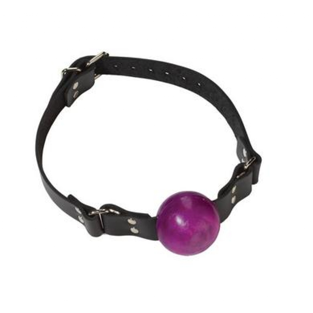 Small Ball Gag with Buckle - 1.5 Inch Purple