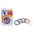 Vibrant Rainbow Rubber C Ring Set - 5 Colors, 1.5 Inch