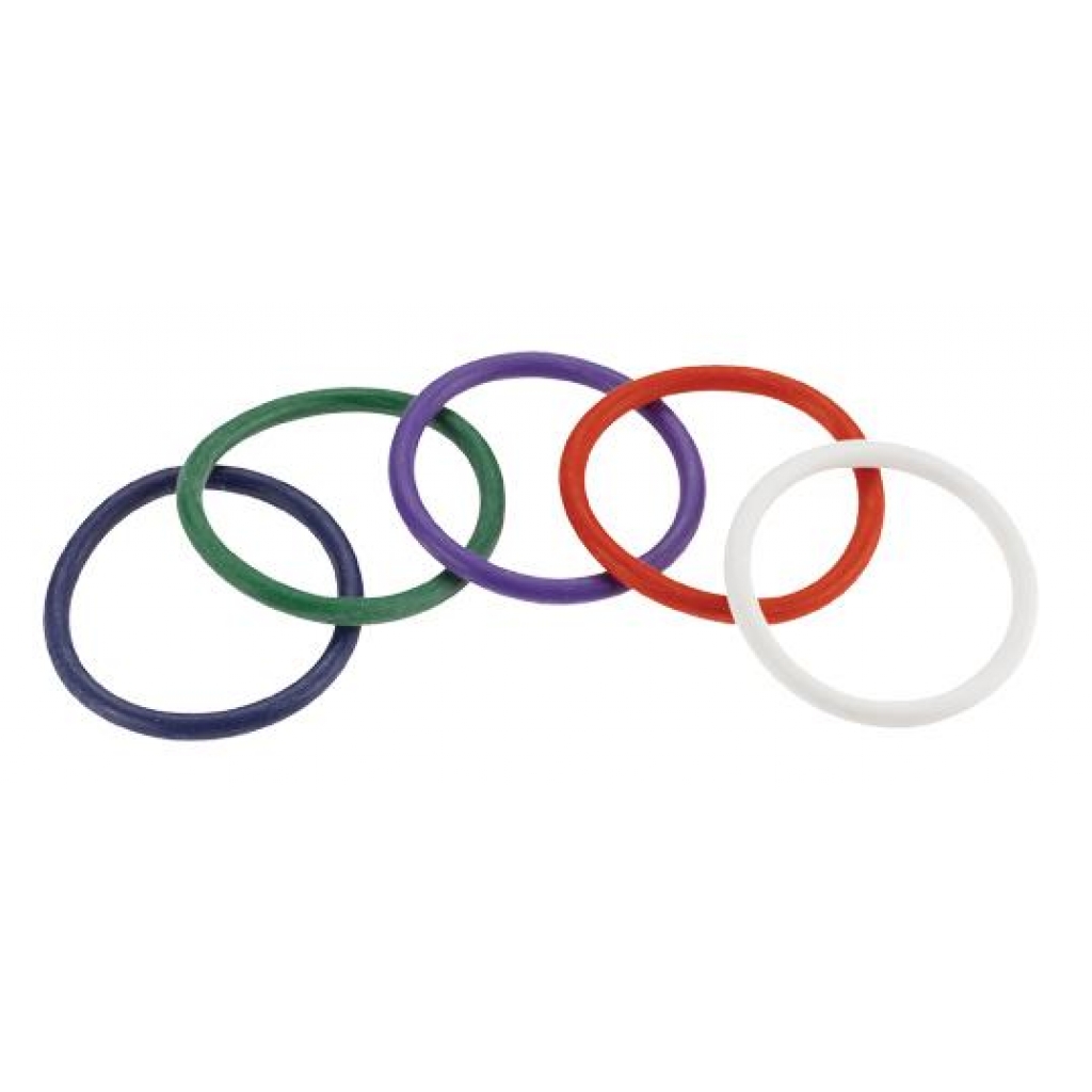 Rainbow Rubber C Ring Pack - 5 Colors (2 Inch)