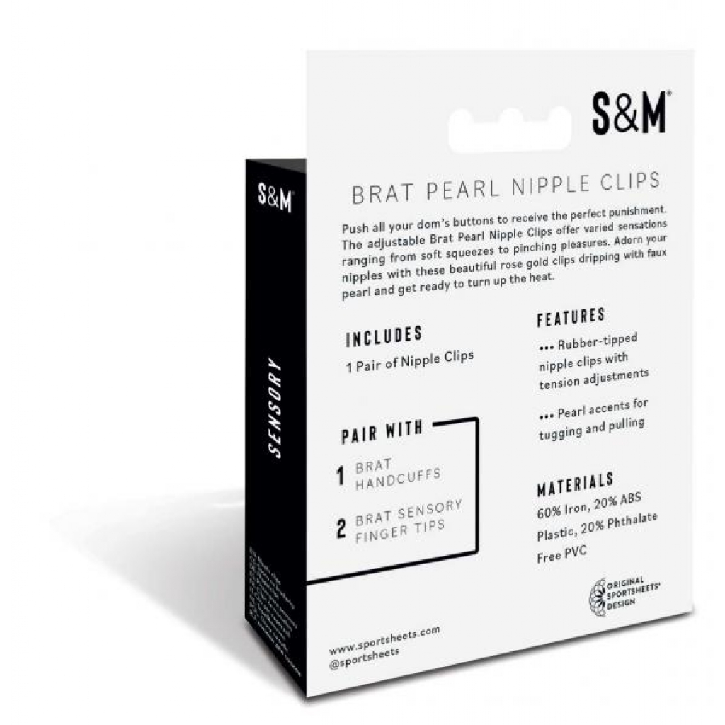 S&M Brat Pearl Nipple Clips - Explore New Sensations