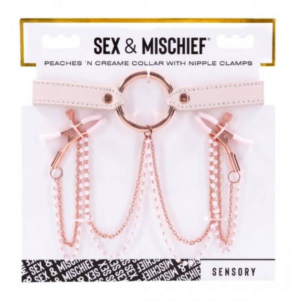 Peaches N Creame Collar with Nipple Clamps