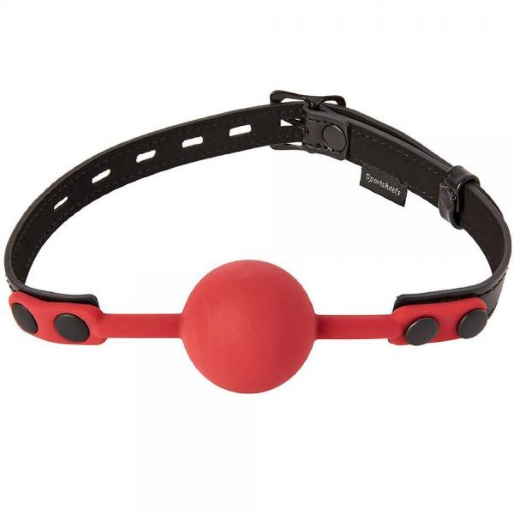 Sportsheets Saffron Ball Gag - Black and Red