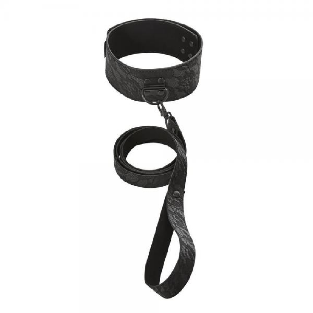 Sincerely Locking Lace Collar & Leash in Black