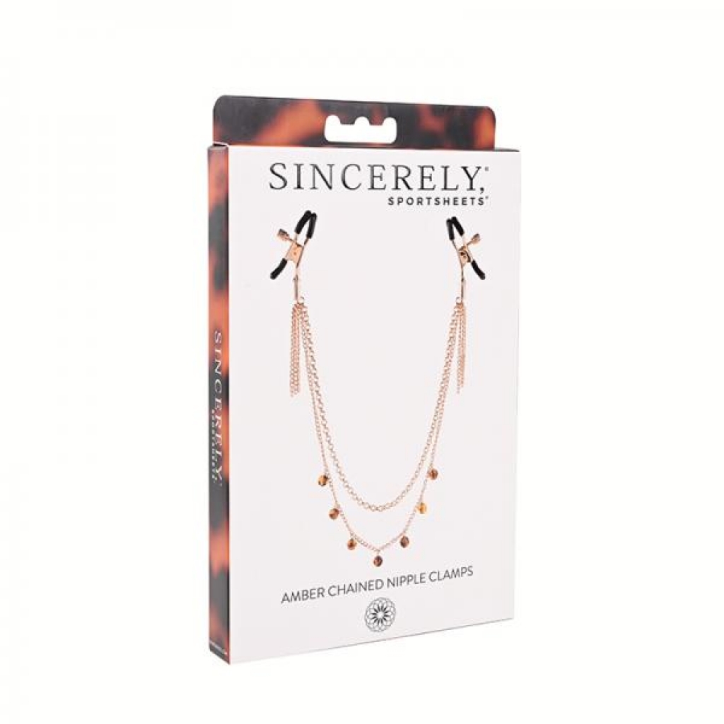 Sincerely Amber Chain Nipple Jewelry