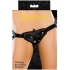 Vibrating Velvet Strap-On Harness Black